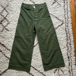 Jesse Kamm Green Wide-Leg Pants